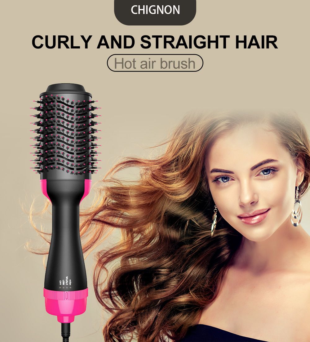 CurrentDealz™ Hot Air Brush Multi-Function HairDryer Straightener Curler CombOne Step Professional Salon Hai..