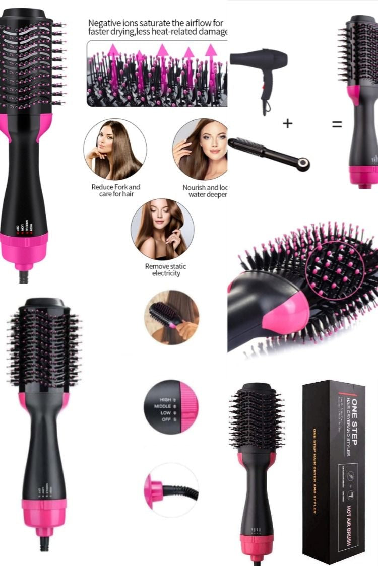 CurrentDealz™ Hot Air Brush Multi-Function HairDryer Straightener Curler CombOne Step Professional Salon Hai..