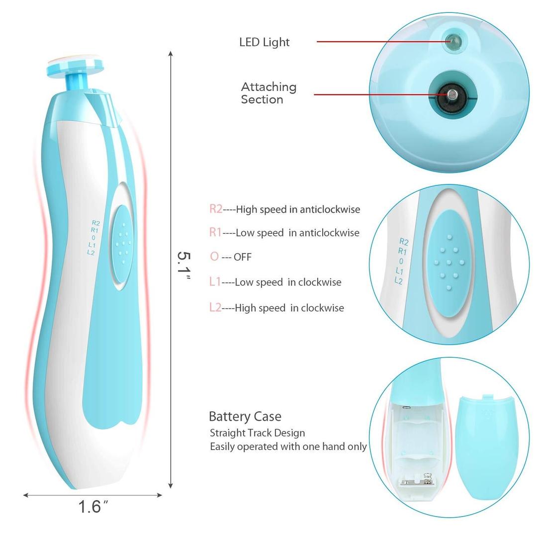 CurrentDealz™ Electric Baby Nail Trimmer Safe