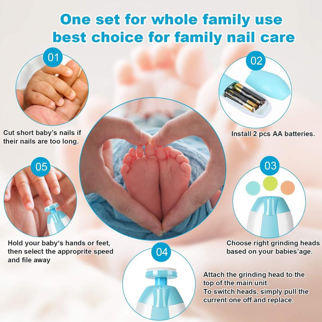 CurrentDealz™ Electric Baby Nail Trimmer Safe