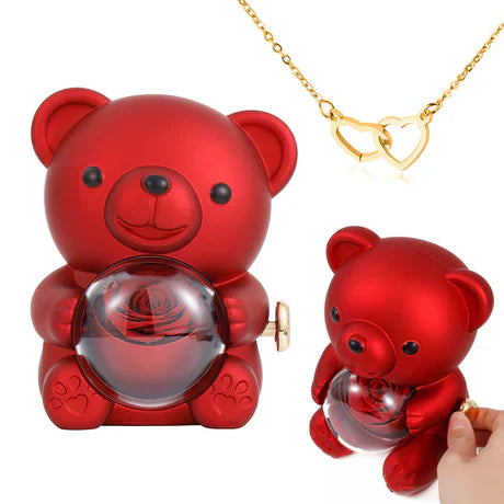 CurrentDealz™ Eternal Rose Bear with Engraved Pendant