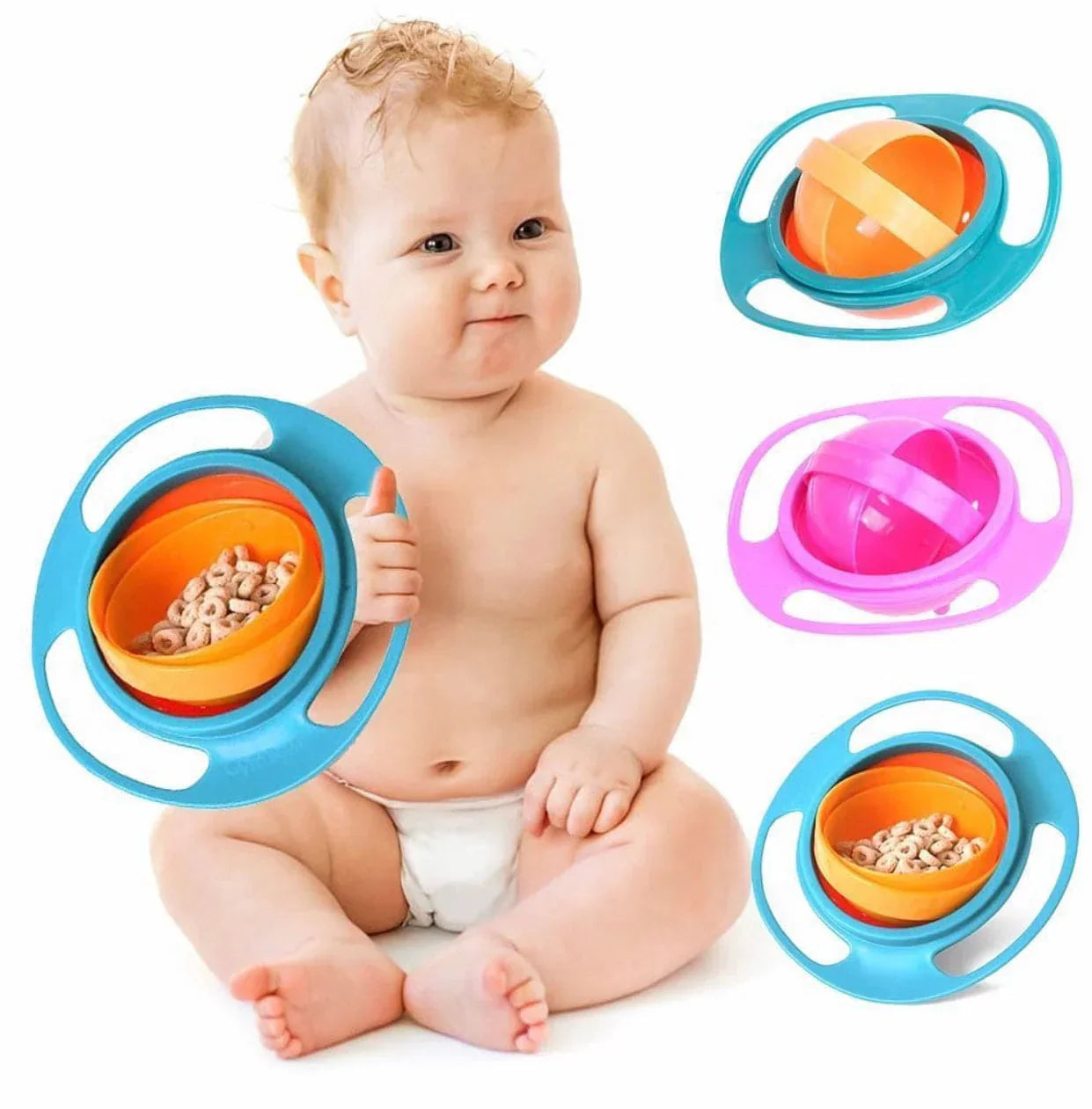CurrentDealz™ Gyro Bowl for kids | 360 Degree bowl
